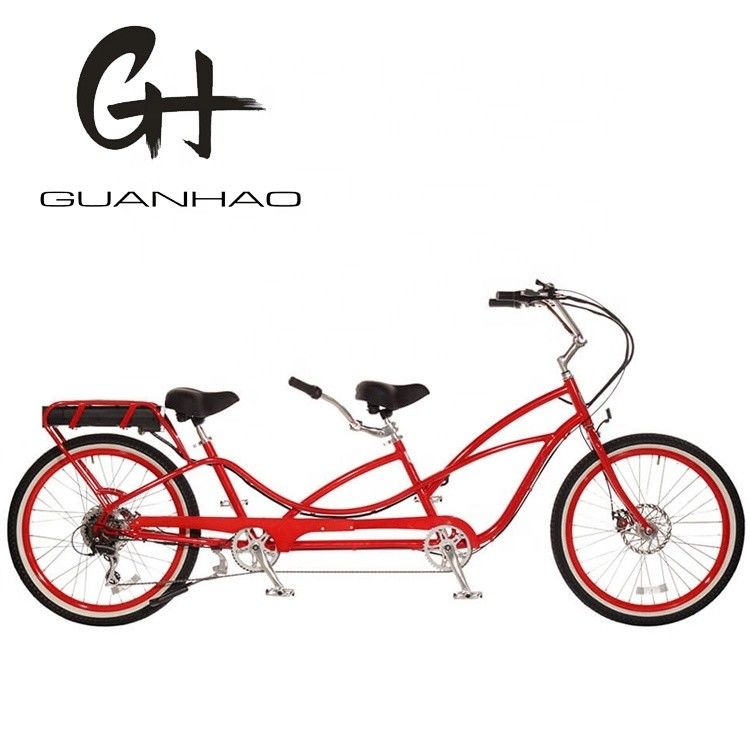 Velocidade máxima 30-50Km/h 500W 26&quot;*2.3 LCD Display Tandem Bike Elétrico para Duas Pessoas
