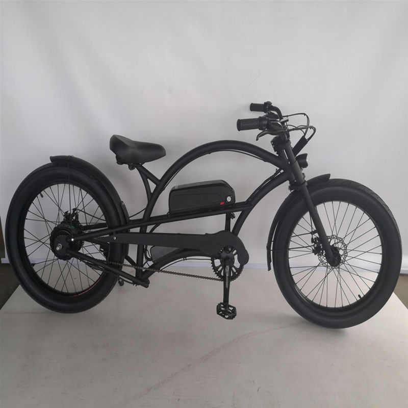 Bicicleta elétrica de cruzeiro de praia de 24 polegadas com motor sem escova de 48V e pneus de 3.0