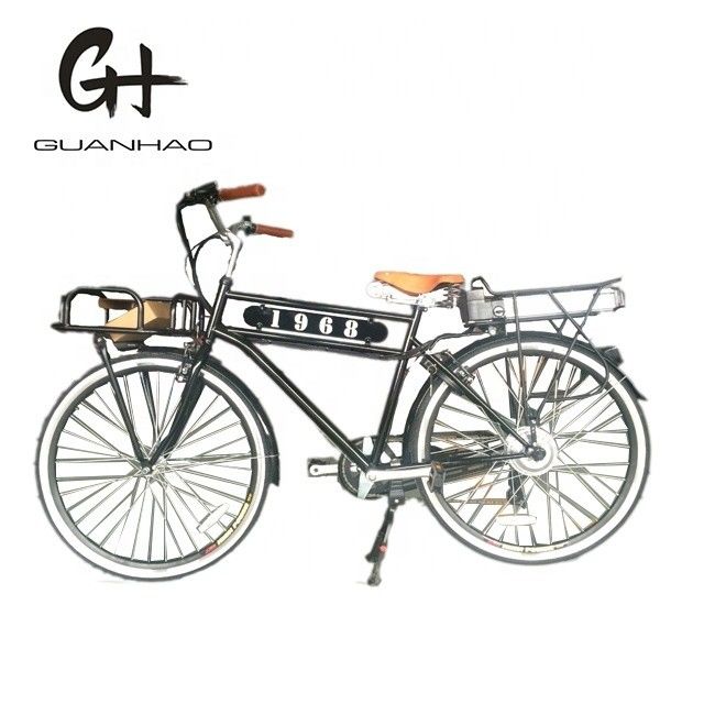 Alumínio Hub 28 polegadas 36V 15AH Cargo Tradição Vintage Clássico Homens 250W PAS E-bicicleta
