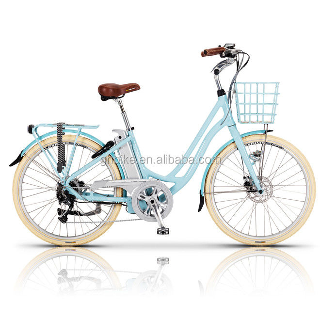 Ladies Beach Cruiser Vole Kensington bicicleta elétrica com 48V de voltagem e estrutura de alumínio